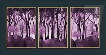 Alüminyum Çerçeveli Sanat Temalı 3lü Set MDF Tablo 0032