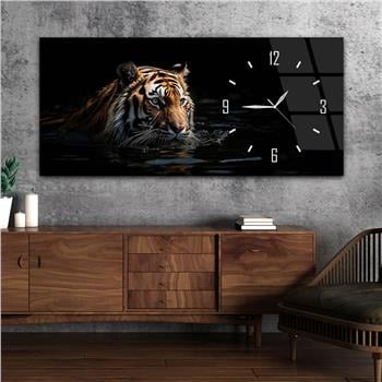 Yatay Saatli Yandan Sanat Temalı Cam Tablo 277