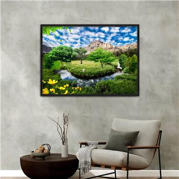 bedrucktes Glas mit Aluminiumrahmen und Natur Themen 