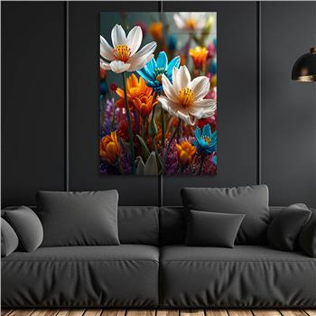 Dikey Sanat Temalı Cam Tablo 523