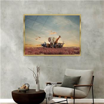 bedrucktes Glas mit Aluminiumrahmen und Natur Themen 