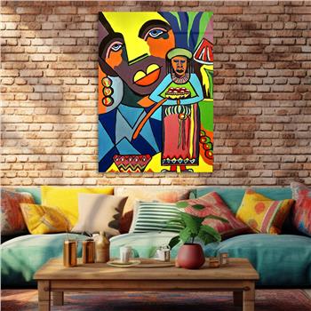 Dikey Sanat Temalı Cam Tablo 392