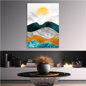 Dikey Sanat Temalı Cam Tablo 580