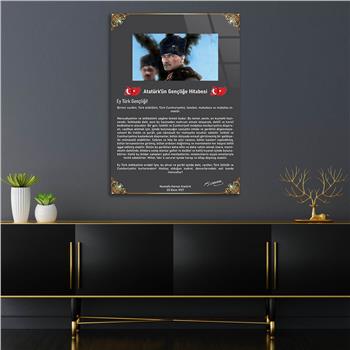 GENÇLİĞE HİTABE YAZILI CAM TABLO