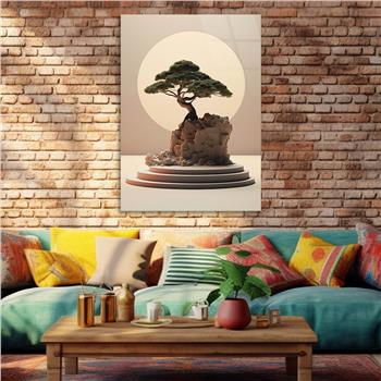 Dikey Doğa Temalı Cam Tablo 393