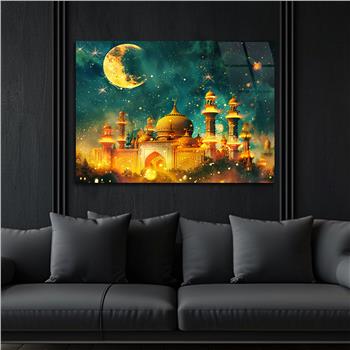 Yatay Dini Temalı Cam Tablo 214