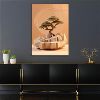 Dikey Doğa Temalı Cam Tablo 397