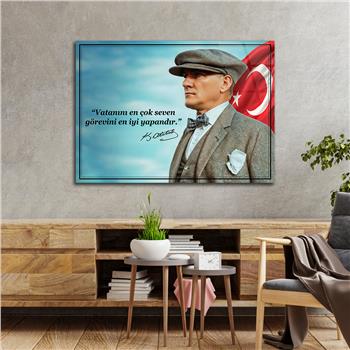 Yatay Vatan Temalı Cam Tablo 144