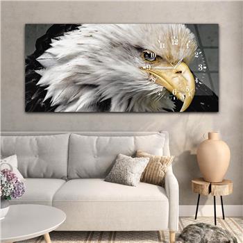 Horizontal bedrucktes Glas mit Kunst und Naturthema und einer Uhr an der Seite 080