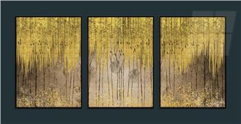 Alüminyum Çerçeveli Sanat Temalı 3lü Set MDF Tablo 0044