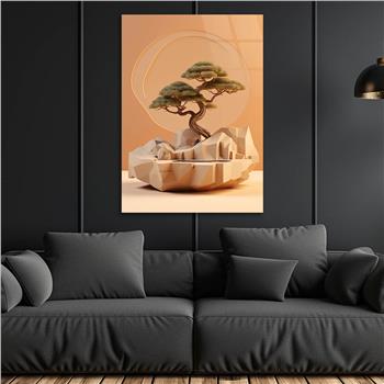 Dikey Doğa Temalı Cam Tablo 397