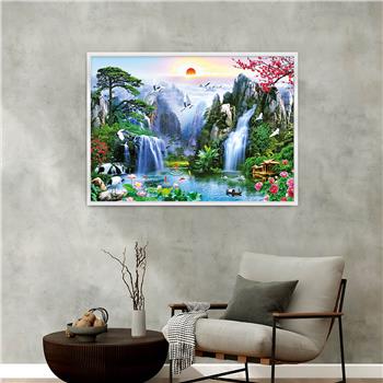 bedrucktes Glas mit Aluminiumrahmen und Natur Themen 