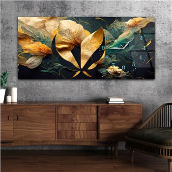 Yatay Saatli Yandan Sanat Temalı Cam Tablo 252