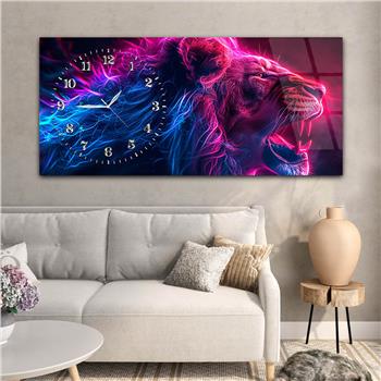 Yatay Saatli Yandan Sanat Temalı Cam Tablo 350