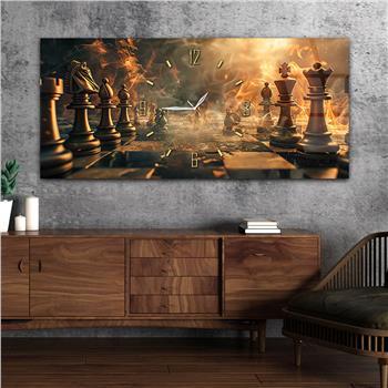 Yatay Saatli Ortadan Sanat Temalı Cam Tablo142