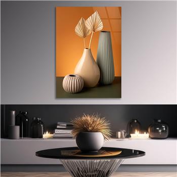 Dikey Sanat Temalı Cam Tablo 342