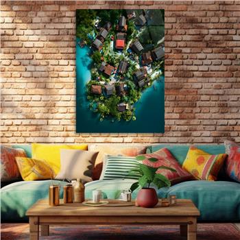 Dikey Doğa Temalı Cam Tablo 241