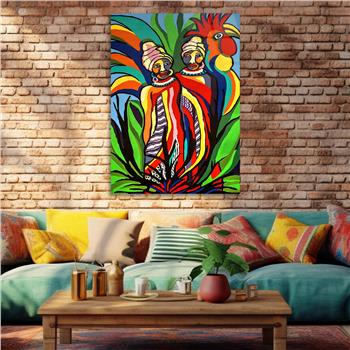 Dikey Sanat Temalı Cam Tablo 389