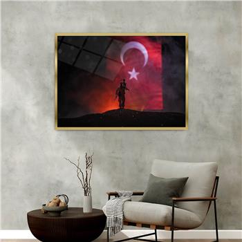 Aluminum-Framed National-Themed Tempered Glass Wall Art 062