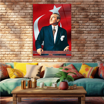 MUSTAFA KEMAL ATATÜRK GÖRSELLİ CAM TABLO