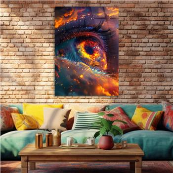 Dikey Sanat Temalı Cam Tablo 467