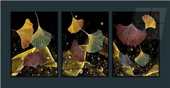 Alüminyum Çerçeveli Sanat Temalı 3lü Set MDF Tablo 0049