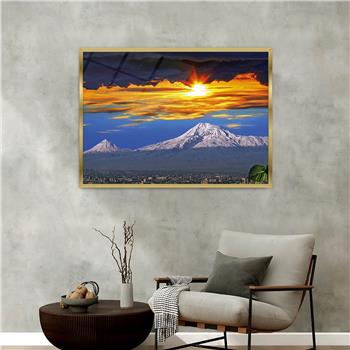 Aluminium Omlijste Natuur Thema Geharde Glasschilderij 168