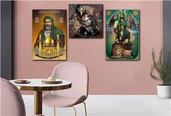 Ensemble de Tableaux et d’horloge 2 pièce sur le thème religieux