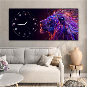 Yatay Saatli Yandan Sanat Temalı Cam Tablo 285