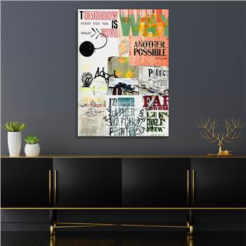 Dikey Sanat Temalı Cam Tablo 403