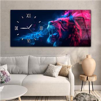 Yatay Saatli Yandan Sanat Temalı Cam Tablo 349