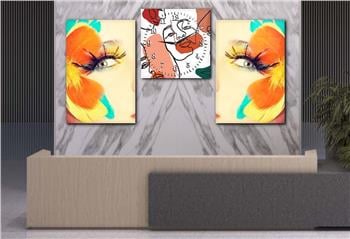 SANAT TEMALI CAM TABLO SAAT SETİ 