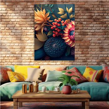 Dikey Sanat Temalı Cam Tablo 437