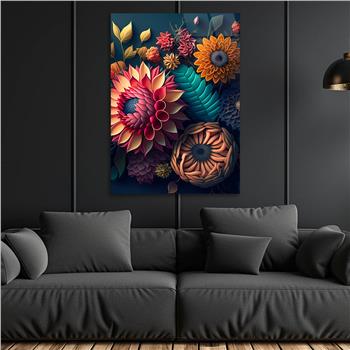 Dikey Sanat Temalı Cam Tablo 438