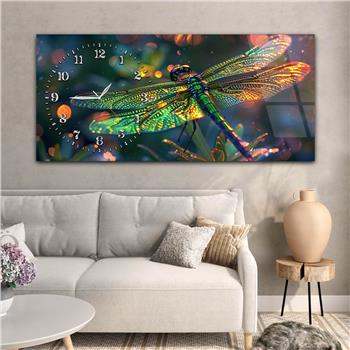 Yatay Saatli Yandan Sanat Temalı Cam Tablo 293