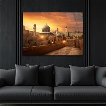 Yatay Dini Temalı Cam Tablo 200