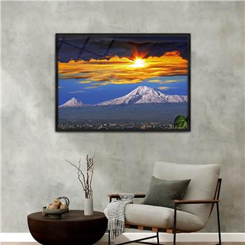 Aluminium Omlijste Natuur Thema Geharde Glasschilderij 168