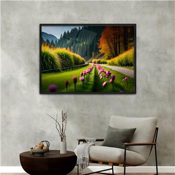 Aluminium Omlijste Natuur Thema Geharde Glasschilderij 025