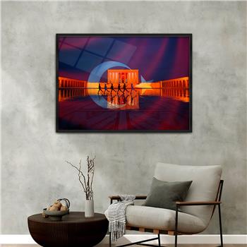 Aluminum-Framed National-Themed Tempered Glass Wall Art 078