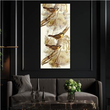 Dikey Üstten Saatli Sanat Temalı Cam Tablo 006