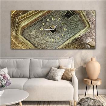 Tableau en verre à thème religieux avec horloge centrale horizontale  110