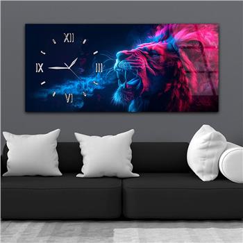 Yatay Saatli Yandan Sanat Temalı Cam Tablo 349