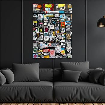 Dikey Sanat Temalı Cam Tablo 548