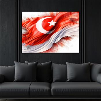 Yatay Vatan Temalı Cam Tablo 155