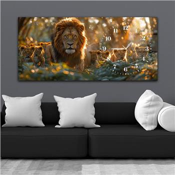 Yatay Saatli Yandan Sanat Temalı Cam Tablo 377