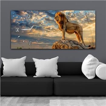 Yatay Saatli Yandan Sanat Temalı Cam Tablo 325