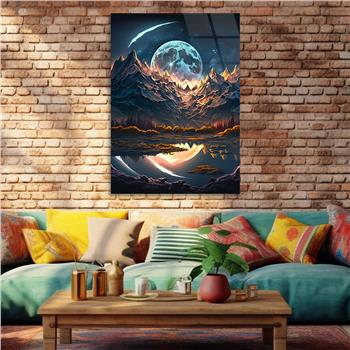 Dikey Sanat Temalı Cam Tablo 444