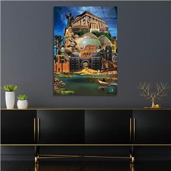 Kunst Thema auf bedrucktem Glas