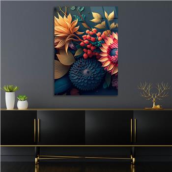 Dikey Sanat Temalı Cam Tablo 437