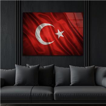 Yatay VatanTemalı Cam Tablo 116